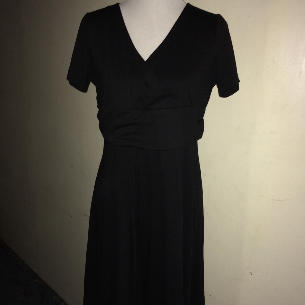 Amika Fashion XXL Black cobalt v-neck Dress
